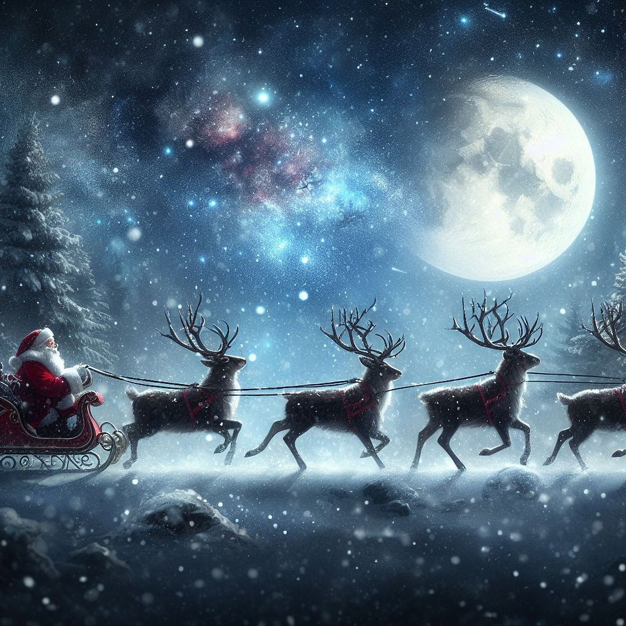 Santa Claus on a sleigh